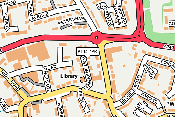 KT14 7PR map - OS OpenMap – Local (Ordnance Survey)