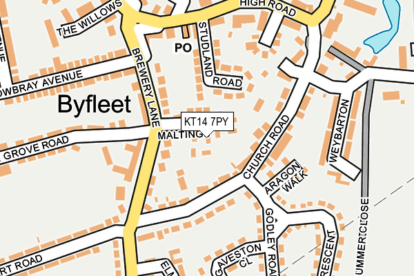 KT14 7PY map - OS OpenMap – Local (Ordnance Survey)
