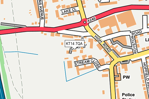 KT14 7QA map - OS OpenMap – Local (Ordnance Survey)