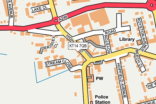 KT14 7QB map - OS OpenMap – Local (Ordnance Survey)