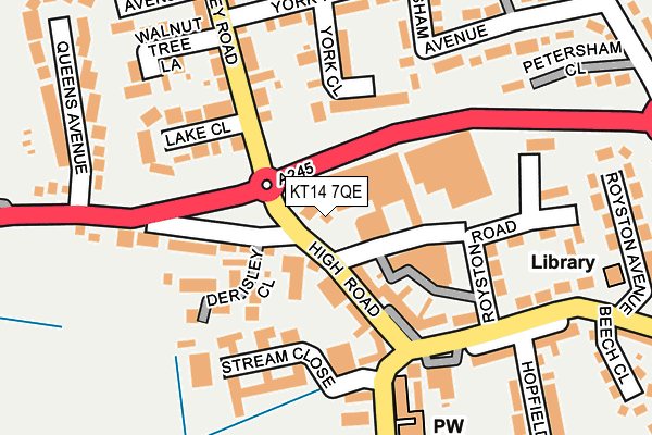 KT14 7QE map - OS OpenMap – Local (Ordnance Survey)