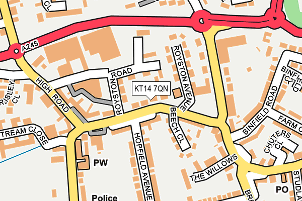KT14 7QN map - OS OpenMap – Local (Ordnance Survey)