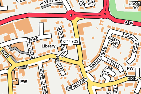KT14 7QS map - OS OpenMap – Local (Ordnance Survey)