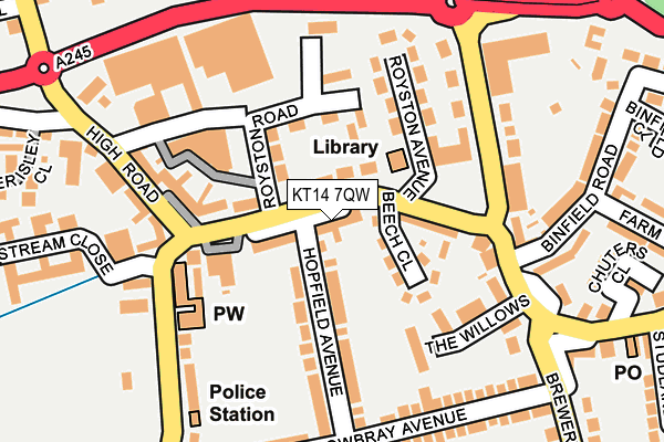 KT14 7QW map - OS OpenMap – Local (Ordnance Survey)