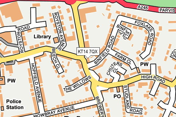 KT14 7QX map - OS OpenMap – Local (Ordnance Survey)