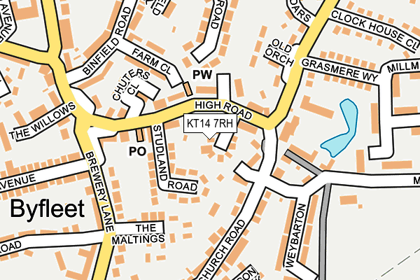 KT14 7RH map - OS OpenMap – Local (Ordnance Survey)