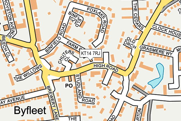 KT14 7RJ map - OS OpenMap – Local (Ordnance Survey)