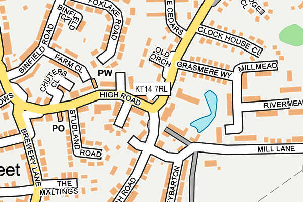KT14 7RL map - OS OpenMap – Local (Ordnance Survey)