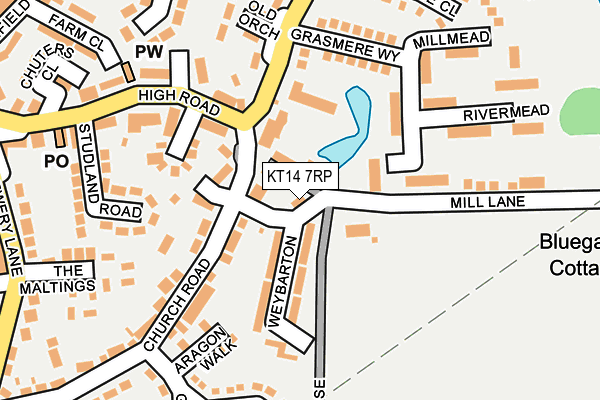 KT14 7RP map - OS OpenMap – Local (Ordnance Survey)