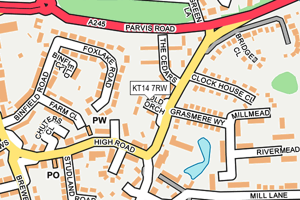 KT14 7RW map - OS OpenMap – Local (Ordnance Survey)