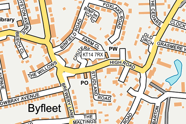 KT14 7RX map - OS OpenMap – Local (Ordnance Survey)