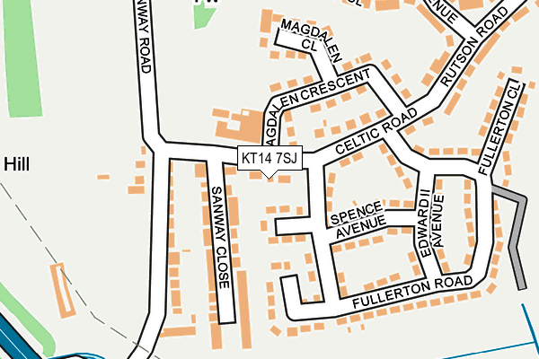 KT14 7SJ map - OS OpenMap – Local (Ordnance Survey)