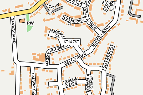 KT14 7ST map - OS OpenMap – Local (Ordnance Survey)
