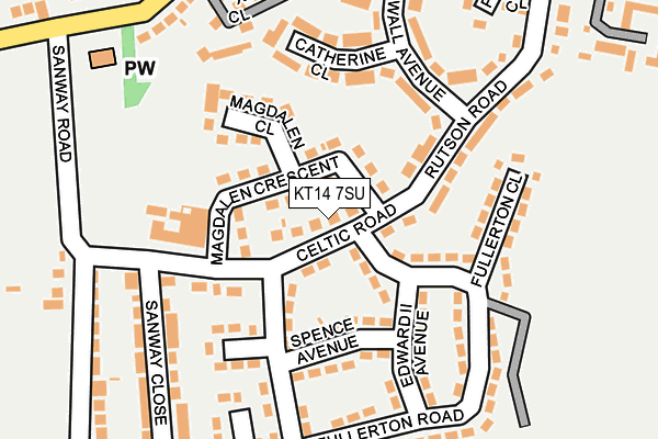 KT14 7SU map - OS OpenMap – Local (Ordnance Survey)