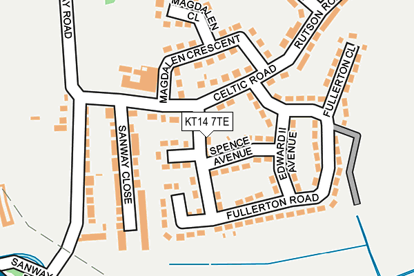 KT14 7TE map - OS OpenMap – Local (Ordnance Survey)
