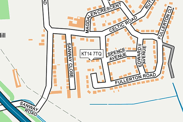 KT14 7TQ map - OS OpenMap – Local (Ordnance Survey)