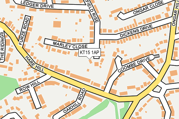 KT15 1AP map - OS OpenMap – Local (Ordnance Survey)