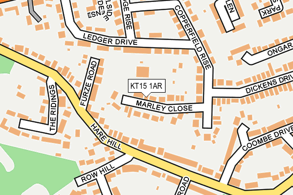 KT15 1AR map - OS OpenMap – Local (Ordnance Survey)