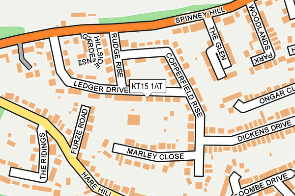 KT15 1AT map - OS OpenMap – Local (Ordnance Survey)