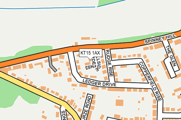 KT15 1AX map - OS OpenMap – Local (Ordnance Survey)