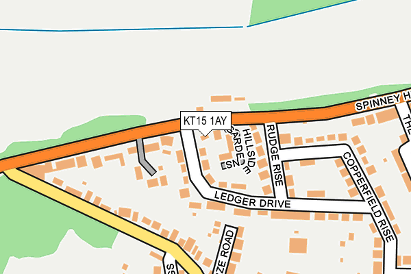 KT15 1AY map - OS OpenMap – Local (Ordnance Survey)