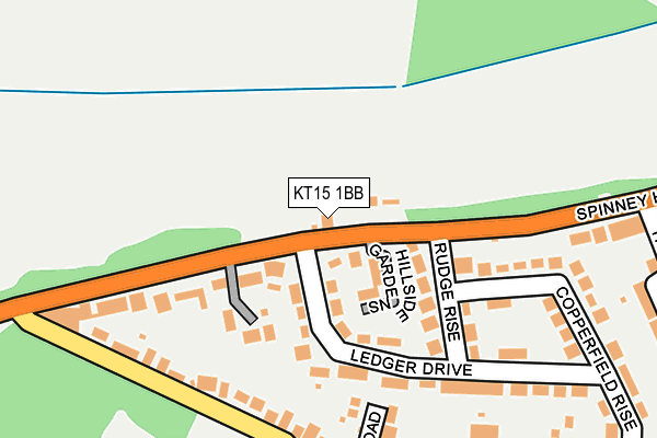 KT15 1BB map - OS OpenMap – Local (Ordnance Survey)