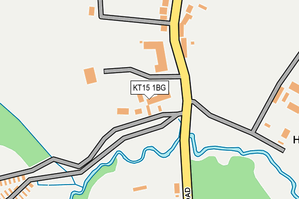 KT15 1BG map - OS OpenMap – Local (Ordnance Survey)