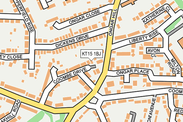 KT15 1BJ map - OS OpenMap – Local (Ordnance Survey)