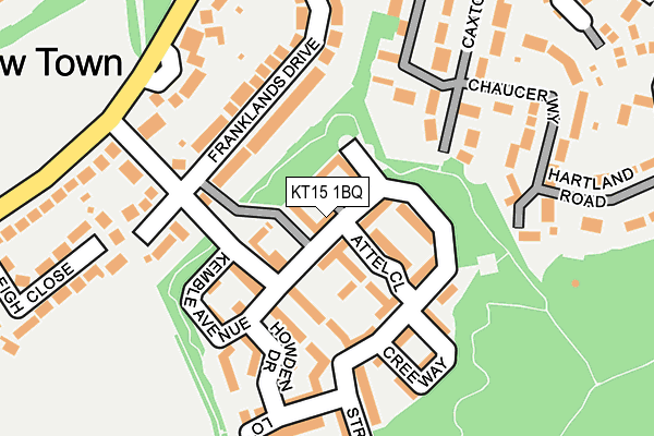 KT15 1BQ map - OS OpenMap – Local (Ordnance Survey)