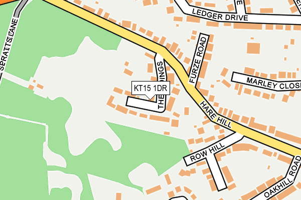 KT15 1DR map - OS OpenMap – Local (Ordnance Survey)