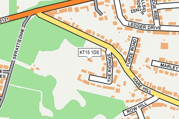 KT15 1DS map - OS OpenMap – Local (Ordnance Survey)