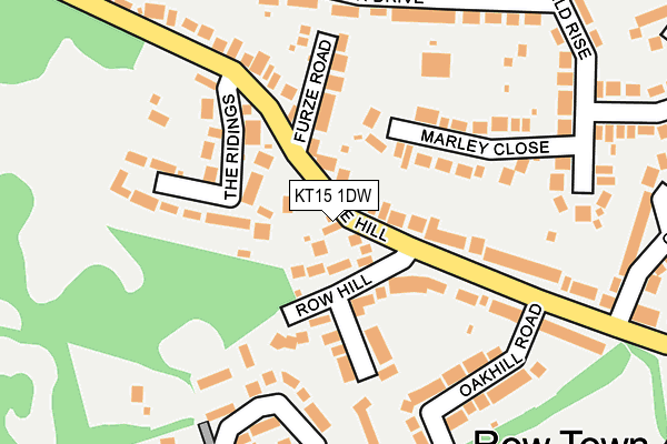 KT15 1DW map - OS OpenMap – Local (Ordnance Survey)