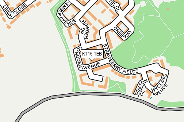 KT15 1EB map - OS OpenMap – Local (Ordnance Survey)