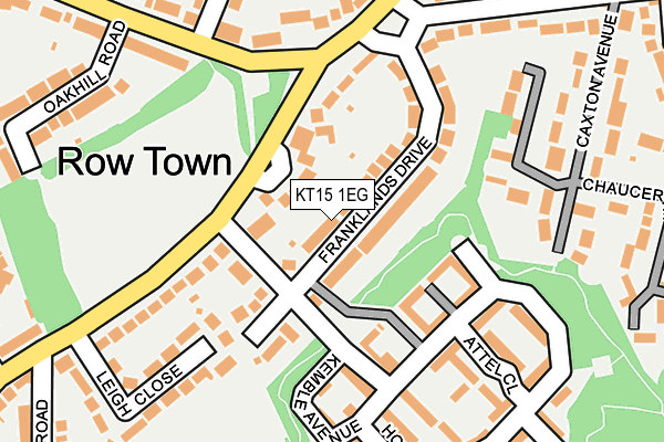 KT15 1EG map - OS OpenMap – Local (Ordnance Survey)