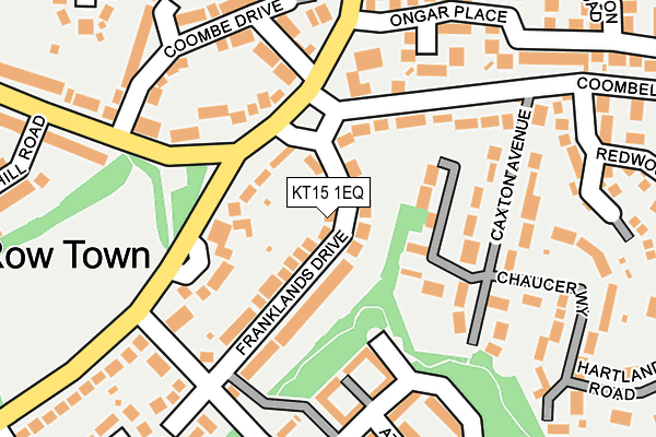 KT15 1EQ map - OS OpenMap – Local (Ordnance Survey)