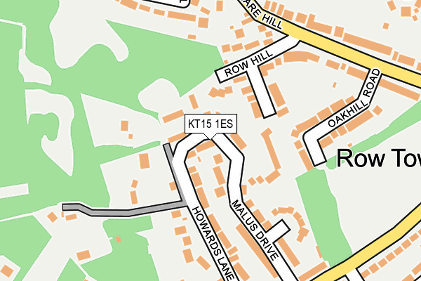 KT15 1ES map - OS OpenMap – Local (Ordnance Survey)