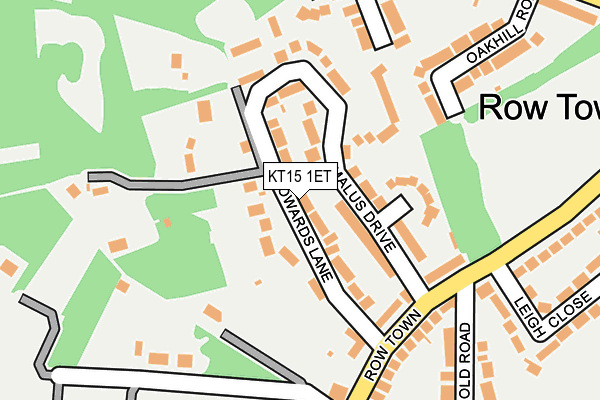 KT15 1ET map - OS OpenMap – Local (Ordnance Survey)