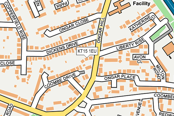 KT15 1EU map - OS OpenMap – Local (Ordnance Survey)