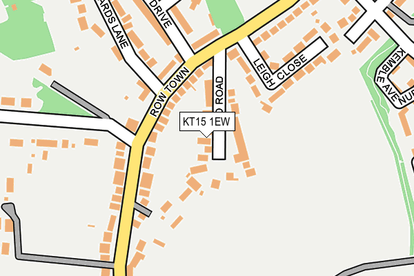 KT15 1EW map - OS OpenMap – Local (Ordnance Survey)