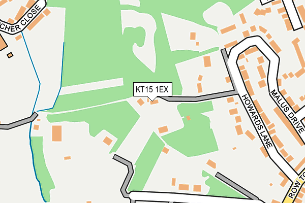 KT15 1EX map - OS OpenMap – Local (Ordnance Survey)