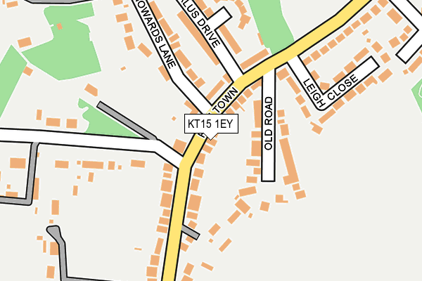 KT15 1EY map - OS OpenMap – Local (Ordnance Survey)