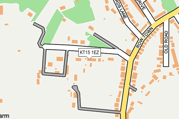 KT15 1EZ map - OS OpenMap – Local (Ordnance Survey)