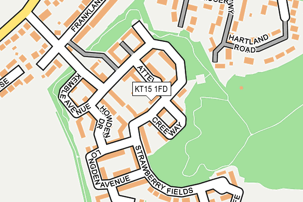 KT15 1FD map - OS OpenMap – Local (Ordnance Survey)