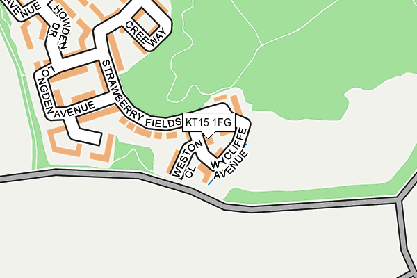 KT15 1FG map - OS OpenMap – Local (Ordnance Survey)
