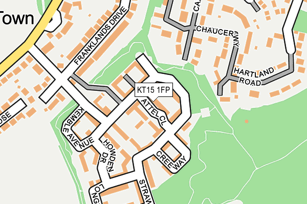 KT15 1FP map - OS OpenMap – Local (Ordnance Survey)