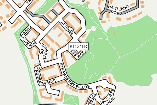 KT15 1FR map - OS OpenMap – Local (Ordnance Survey)