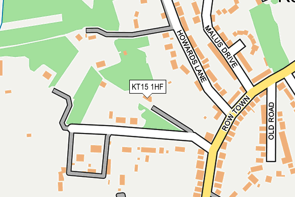 KT15 1HF map - OS OpenMap – Local (Ordnance Survey)