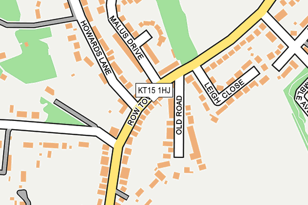 KT15 1HJ map - OS OpenMap – Local (Ordnance Survey)