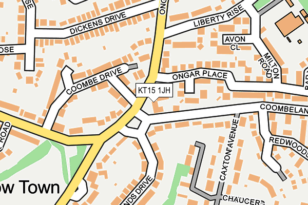 KT15 1JH map - OS OpenMap – Local (Ordnance Survey)