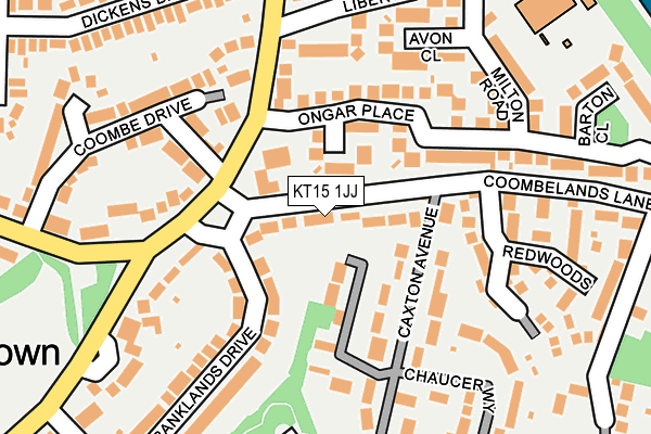 KT15 1JJ map - OS OpenMap – Local (Ordnance Survey)